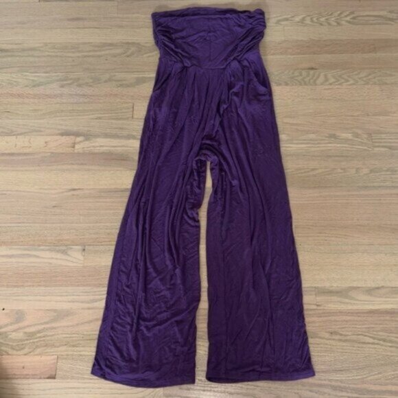 Purple Strapless Jumpsuit Large - Picture 1 of 2